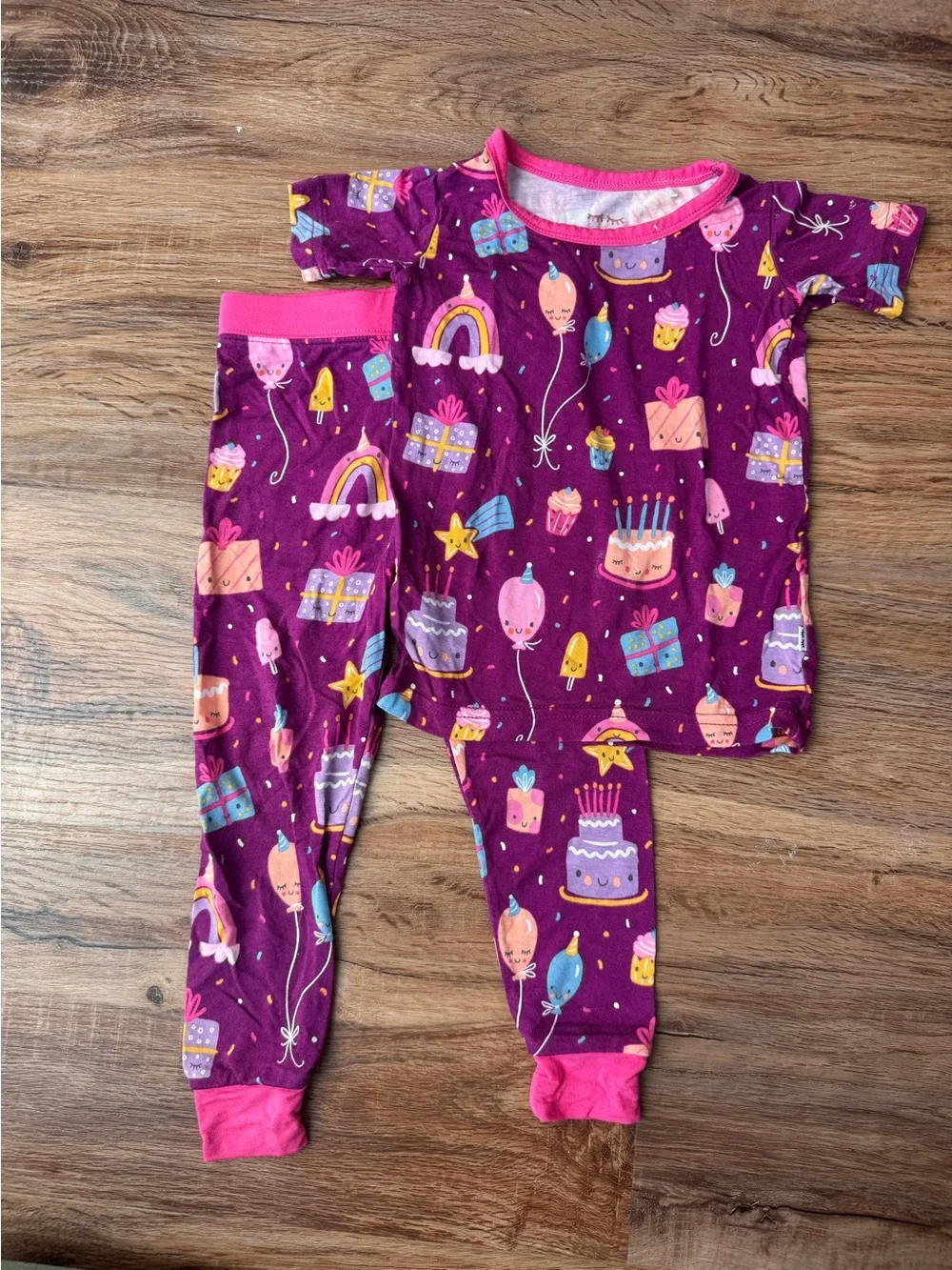 littlesleepies Purple Balloon & Cupcake Toddler Pajama Top